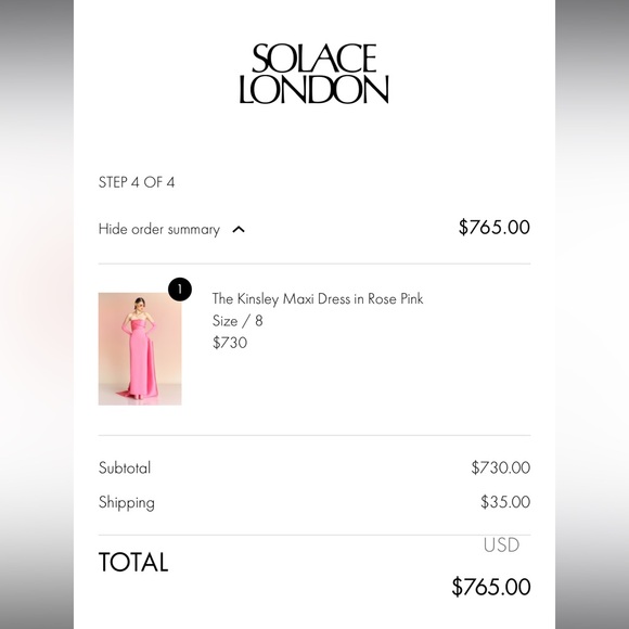 The Kinsley Maxi Dress in Rose Pink size UK 8 US 4 - Picture 3 of 9